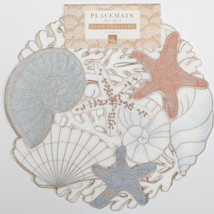 Homewear 4 Pk Sand Treasures Round Placemats