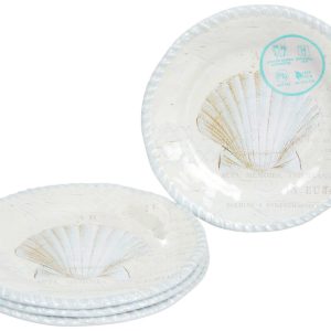 Coastal Home 4 Pk Shell Salad Plates