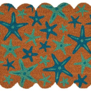 MDESIGN 20x40 Scalloped Starfish Coir Door Mat