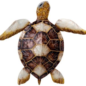 Beach Combers 17-Inch Capriz Metal Turtle Wall Plaque
