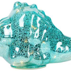 Beach Combers 7 in Turquoise Glass Conch Figurine