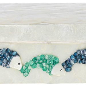 Beach Combers 8 in Capiz Fish Decorative Box