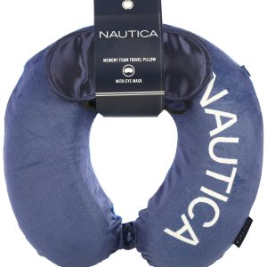 Nautica Memory Foam Travel Pillow W/ Eye Mask
