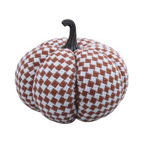 Brighten the Season 11 in. Fabric Plaid Pumpkin