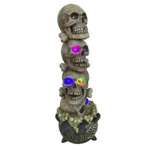 Brighten The Season Halloween lighted Stacked Skeleton Heads