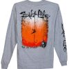 Salt Life Mens Hook Line and Sinker Fade Long Sleeve Tee