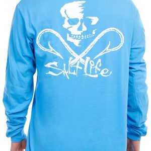 Salt Life Mens Skull & Hooks Long Sleeve Shirt