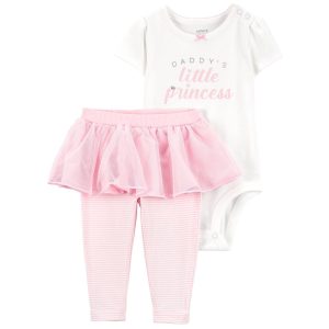 Carters Baby Girls 2-pc Daddy's Princess Bodysuit & Tutu Set