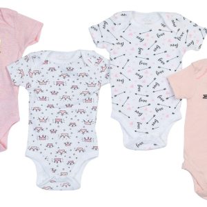 Koala Baby Baby Girls 4 Pk Short Sleeve Mamas Mini Creepers
