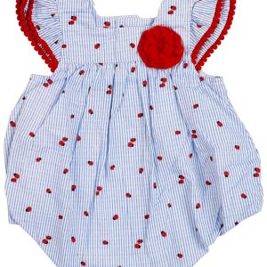 Baby Essentials Baby Girls Ladybug Striped Romper