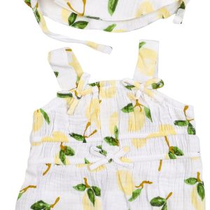 Jessica Simpson Baby Girls 2 Pc Lemon Romper with Hat Set