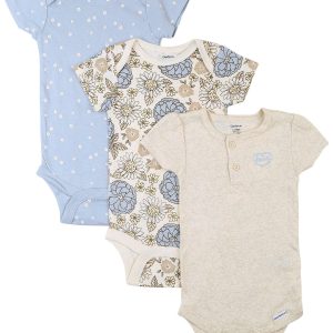 Gerber Baby Girls 3 Pk SS Retro Floral Creepers