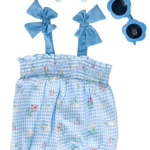 Baby Essentials Baby Girls 3 Pc Romper Set