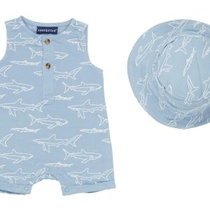 Andy & Evan Baby Boy 2-Piece Romper & Hat Set