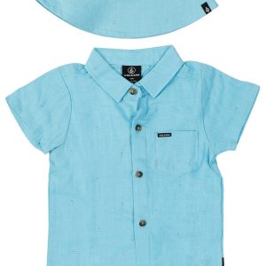 Volcom Baby Boys 2 Pc Romper and Hat Set