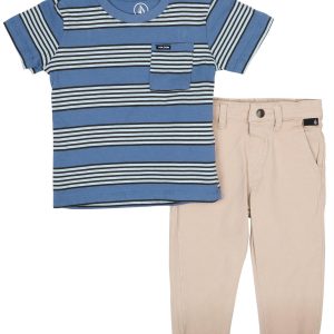 Volcom Baby Boys Short Sleeve Swingstone Twill Pant Set
