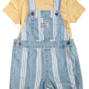 Levi's Toddler Boys 2 Pc Striped Indigo Shortall Set
