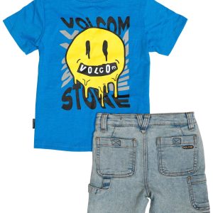 Volcom Baby Boys 2 pc T Shirt - Denim Short Set