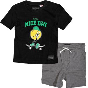 Silver Jeans Co. Little Boys 2 Pc Happy Face Shorts Set