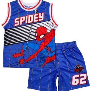 Spiderman Toddler Boys 2 Pc Basketball Jersey Short Set