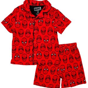 Spiderman Toddler Boys 2 Pc Button Down Pajama Set