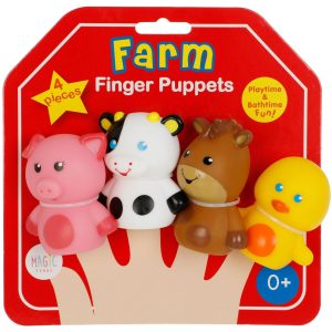 Magic Years Baby 4 Pk Farm Animal Finger Puppets