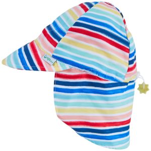 Green Sprouts Baby Flap Rainbow Stripe Hat
