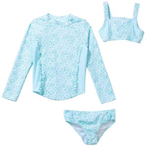 Jessica Simpson Little Girls 3 Pc Print Swim Suit