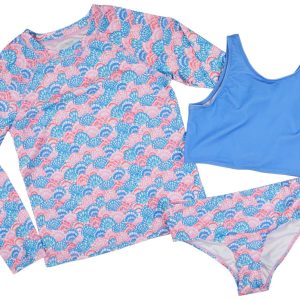 Reel Legends Big Girls 3-Piece Swimsuit Set