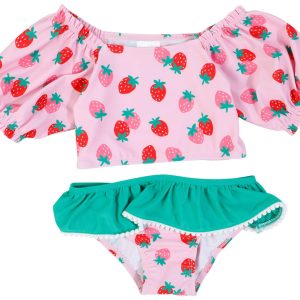 Floatimini Little Girls 2 pc Strawberry Swimsuit Set