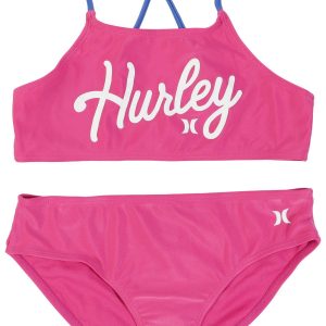Hurley Big Girls 2 Pc Raceback Bikini Swimsuit