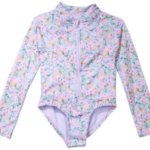 Vince Camuto Big Girl Purple Long Sleeve One Piece Swimsuit