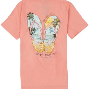 Simply Southern Big Girls Beach Flip Flops T-Shirt