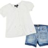 7 For All Mankind Big Girls 2 Pc Denim Shorts Set