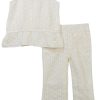 7 For All Mankind Little Girls 2 Pc Eyelet Pants Set