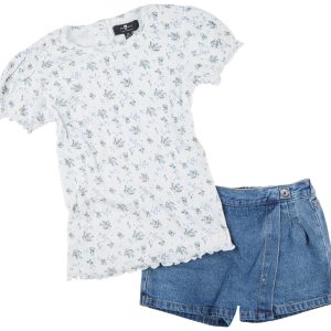 7 For All Mankind Little Girls 2-Piece Denim Skort Set