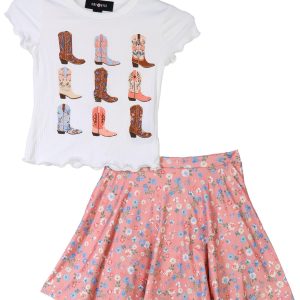 Amy Byer Little Girls 2 pc Tee Skirt Set