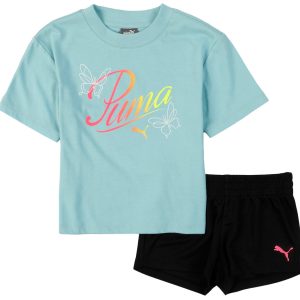 Puma Little Girls 2 pc Shorts Set