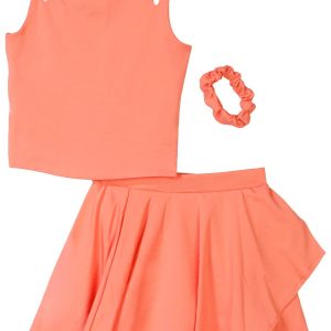90 Degrees Big Girls Active 3 Pc Tank Skort Hairband Set