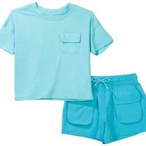 90 Degrees Big Girls Active 2 Pc Shorts Set