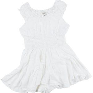 Speechless Big Girls All White Clip Dot Skirted Romper