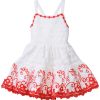 Peek Little Girls Sleeveless Smock Crochet Detail Dress