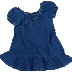 Habitual Little Girls Denim Bow Front Dress