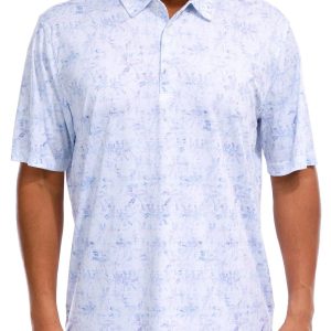 Greg Norman Mens Short Sleeve Print Golf Polo Shirt