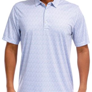 Greg Norman Mens Short Sleeve Print Golf Polo Shirt