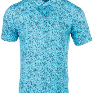 Callaway Mens All Over Golf Print Short Sleeve Polo Shirt