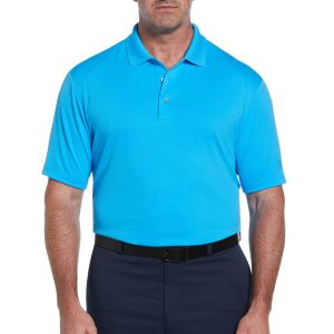 PGA TOUR Mens Solid Airflux Short Sleeve Polo Shirt