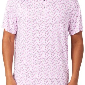PGA TOUR Mens Geo Print Golf Polo