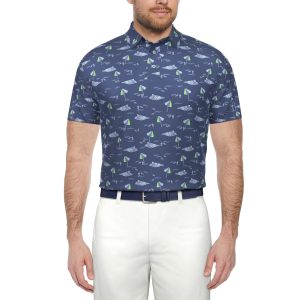 PGA TOUR Mens At The Beach Print Golf Polo