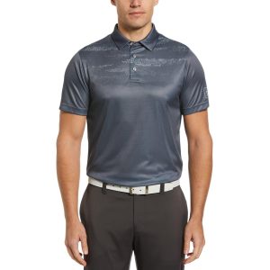 PGA TOUR Men's Terrain Texture Print Golf Polo